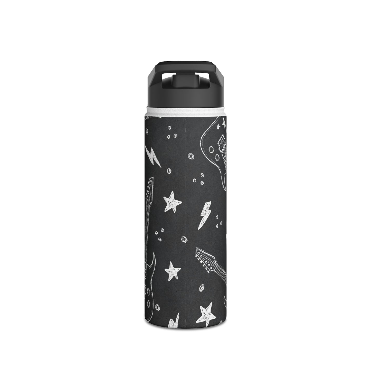 Rock On Stainless Steel Water Bottle, With Straw