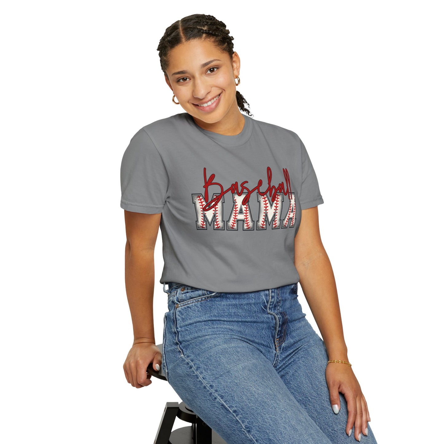 Personalized Vintage Baseball Mama Garment-Dyed Tee