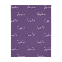 Shades of Purple | Personalized | Velveteen Minky Blanket (Two-sided print)