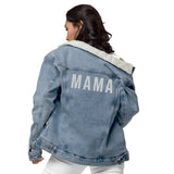 Modern Mama Embroidered Denim Sherpa Jacket