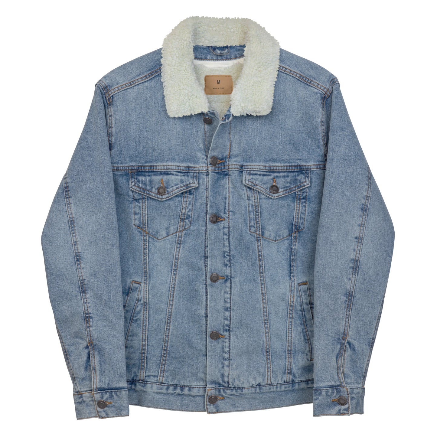 Modern Mama Embroidered Denim Sherpa Jacket