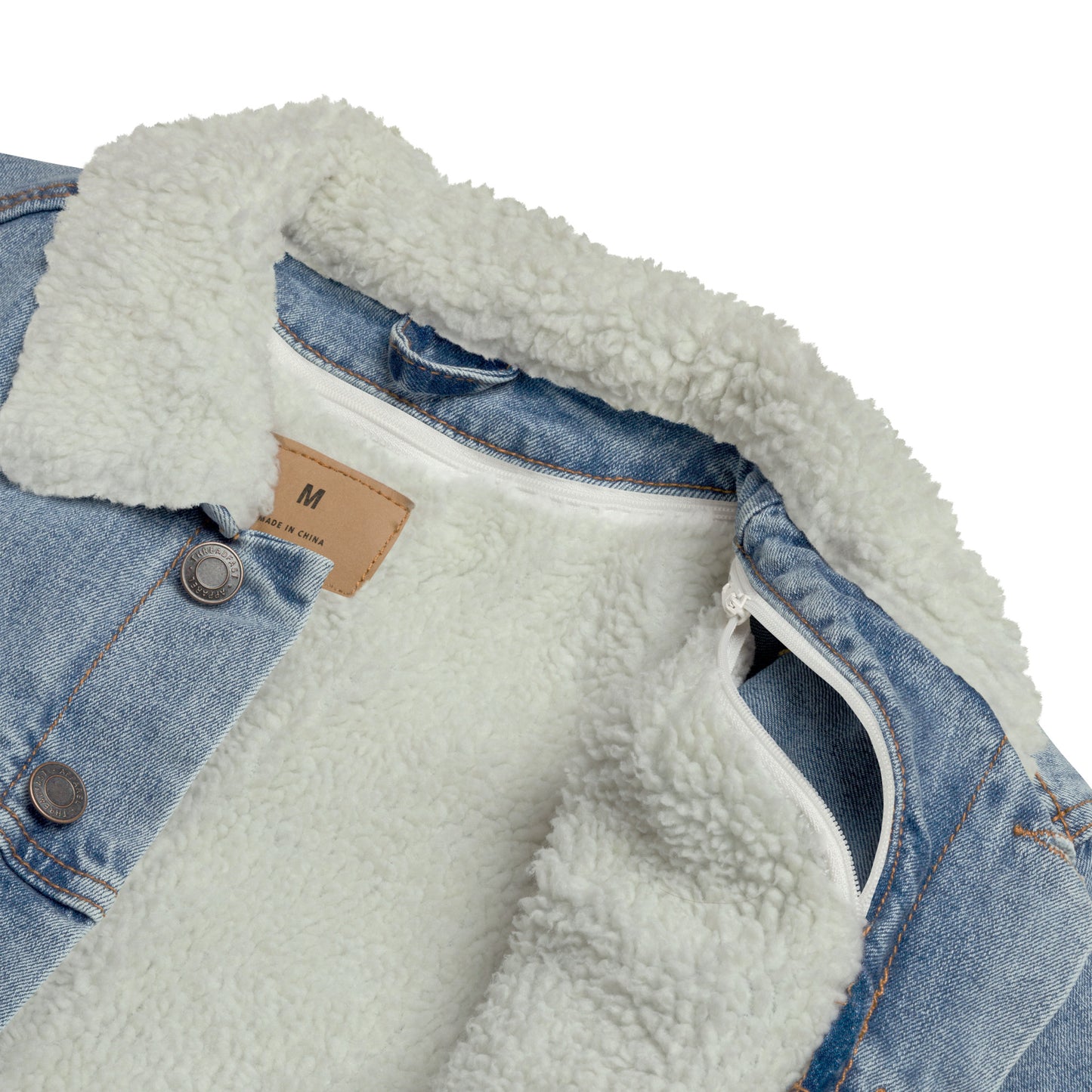 Modern Mama Embroidered Denim Sherpa Jacket