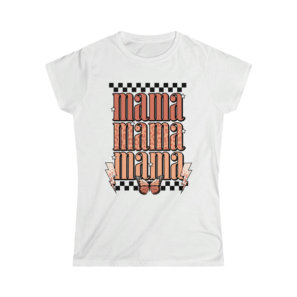 Mama Checkered Butterfly  | Women's Softstyle Tee