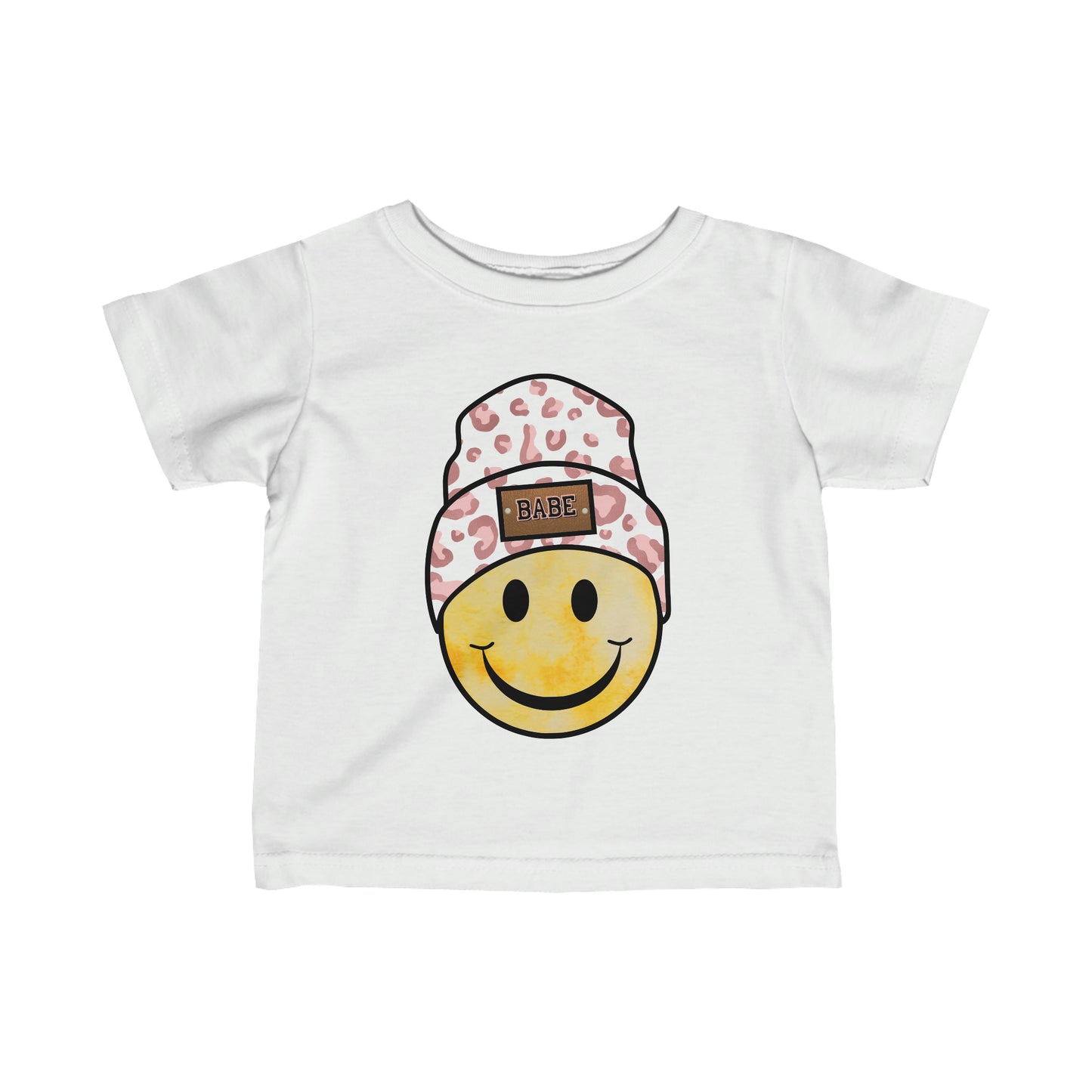 Pink Leopard Beanie BABE | Baby Tee